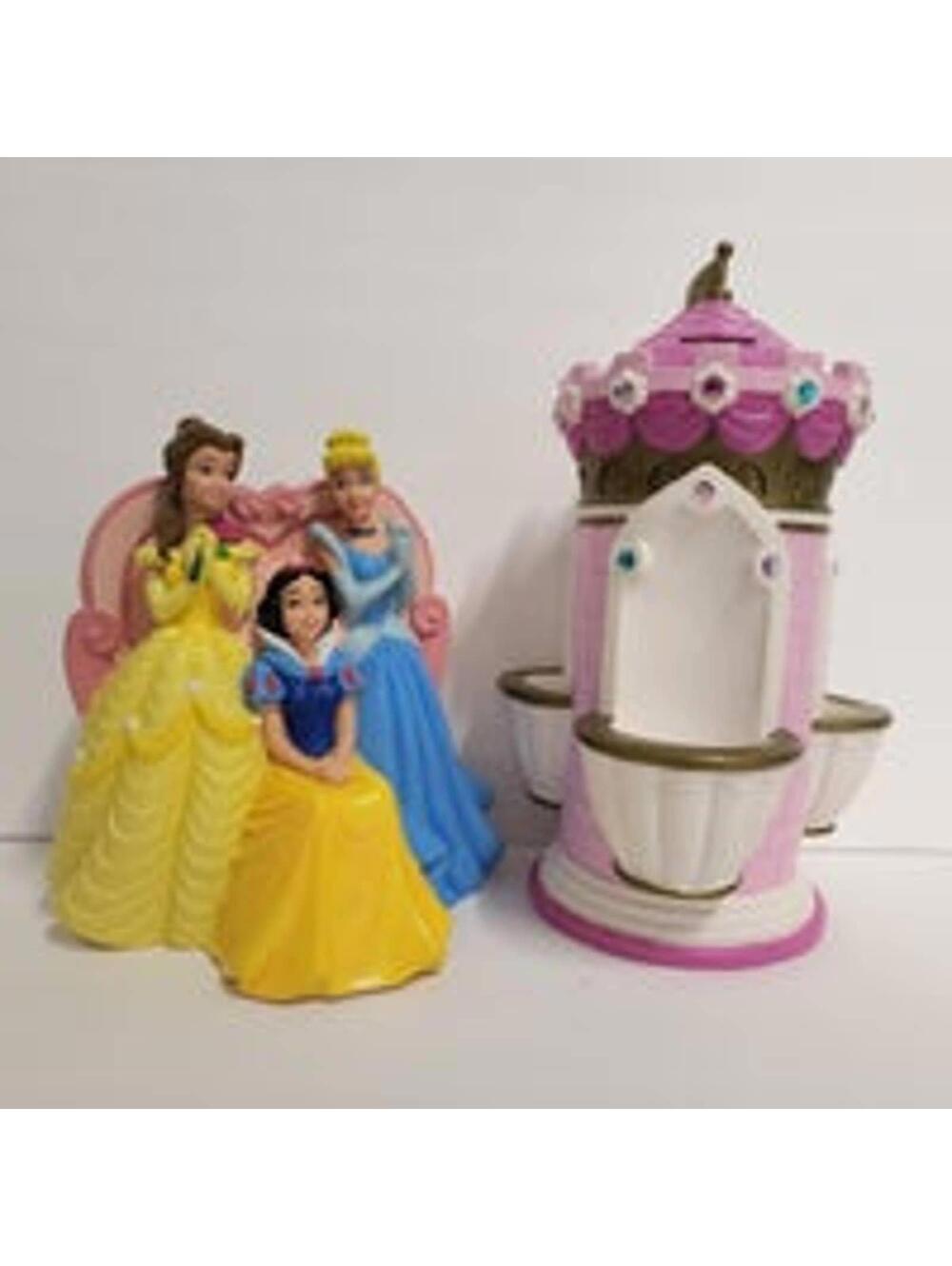 Disney Princess Castle and Princess Piggy Banks set of 2